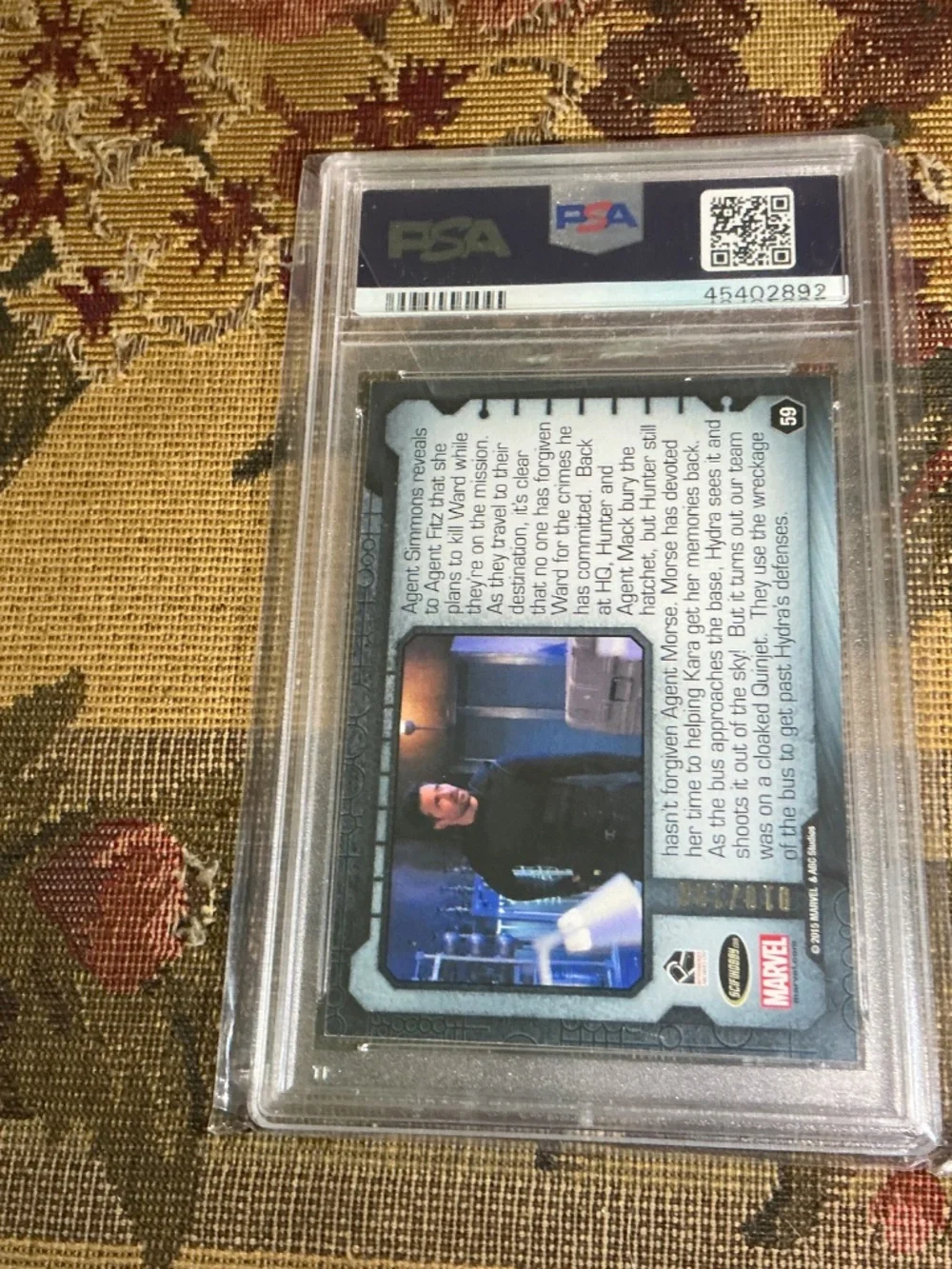 2015 Marvel Agents of Shield The Dirty Half Dozen #59 numbered 010/100 PSA 9